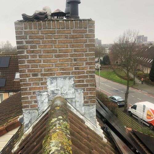 Schoorsteenrenovatie Amerongen met loodslab